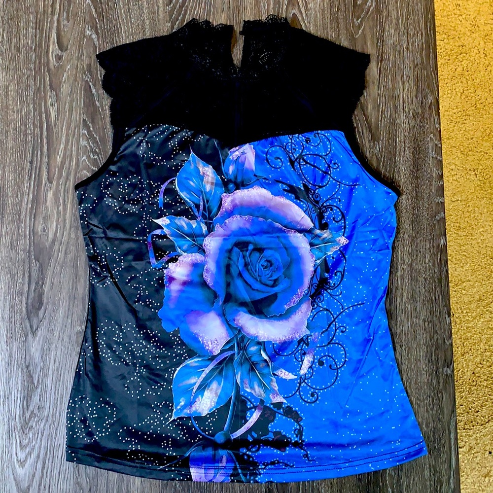 Sleeveless floral tank top - Picture 1 of 7